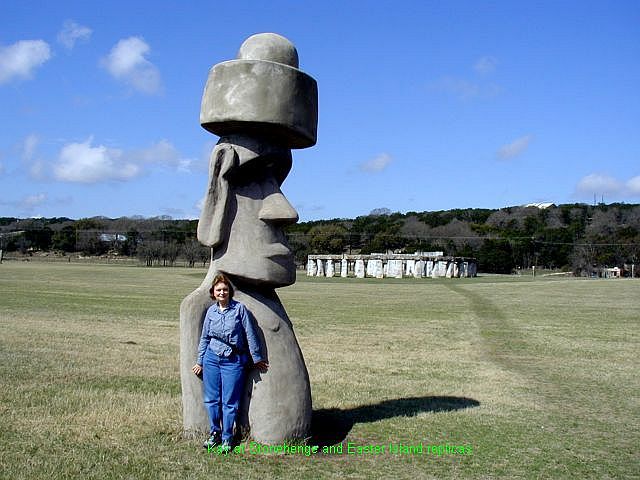 Kay at Stonehenge & Easter Island